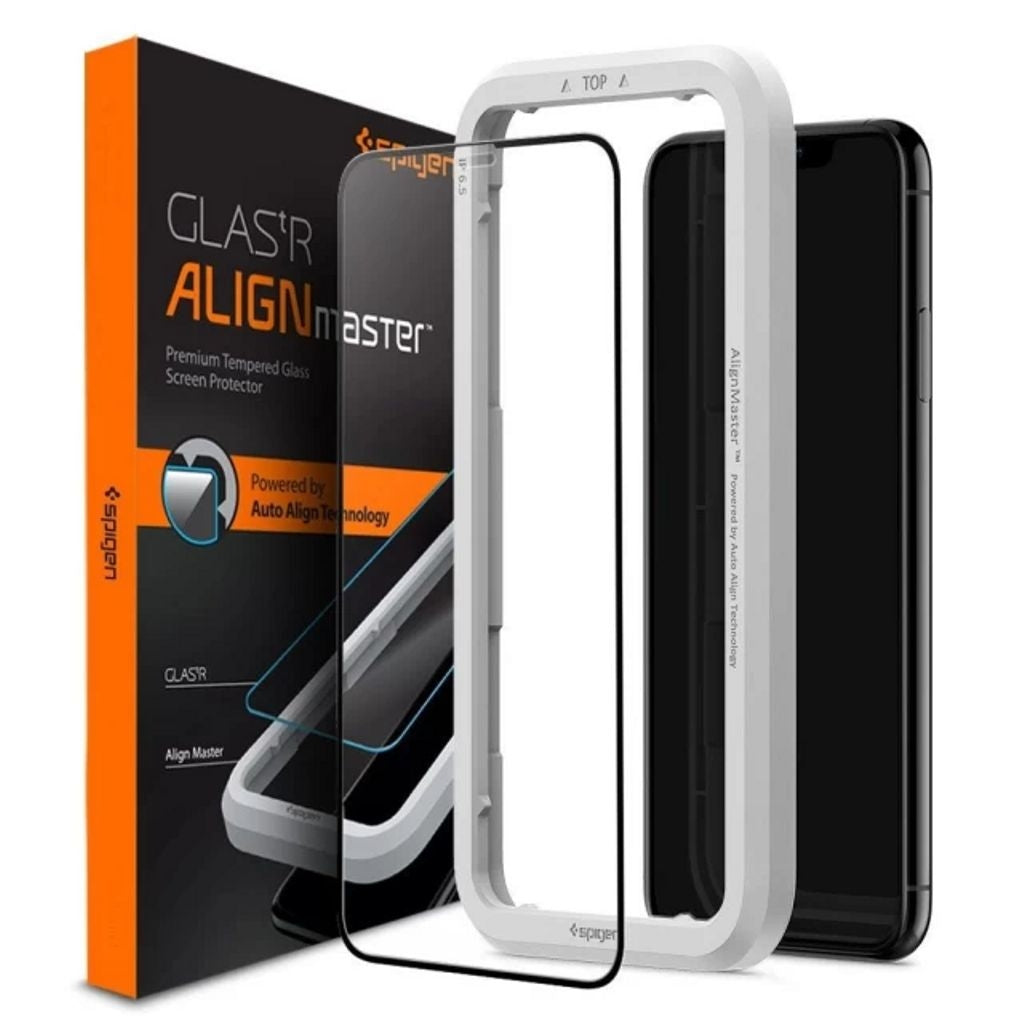 Spigen Glass FC AlignMaster screen protector iPhone 11 - Black