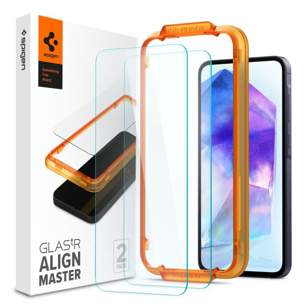 Spigen Glass Tr Alignmaster 2-pack skärmskydd för Samsung Galaxy A55