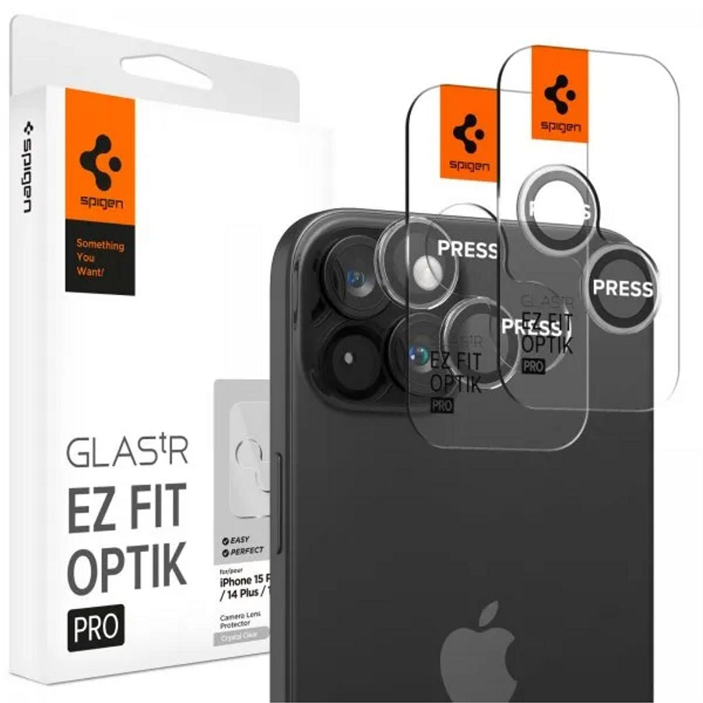 Spigen Glass iPhone 15/15 Plus Tr Ez Fit Optik Pro Camer Protector - 2-Pack