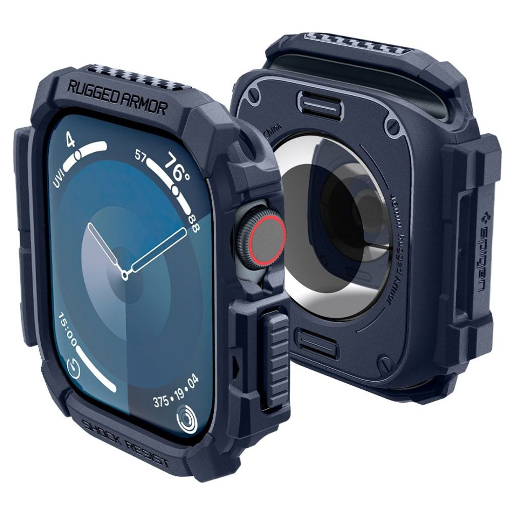 Spigen Rugged Armor-skal till Apple Watch 10 46 mm - Marinblå