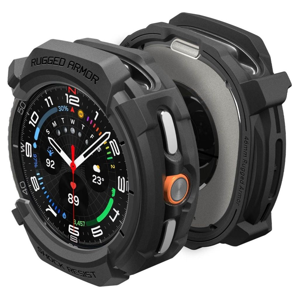 Spigen Rugged Armor-skal till Samsung Galaxy Watch 8 Classic 46 mm - Svart