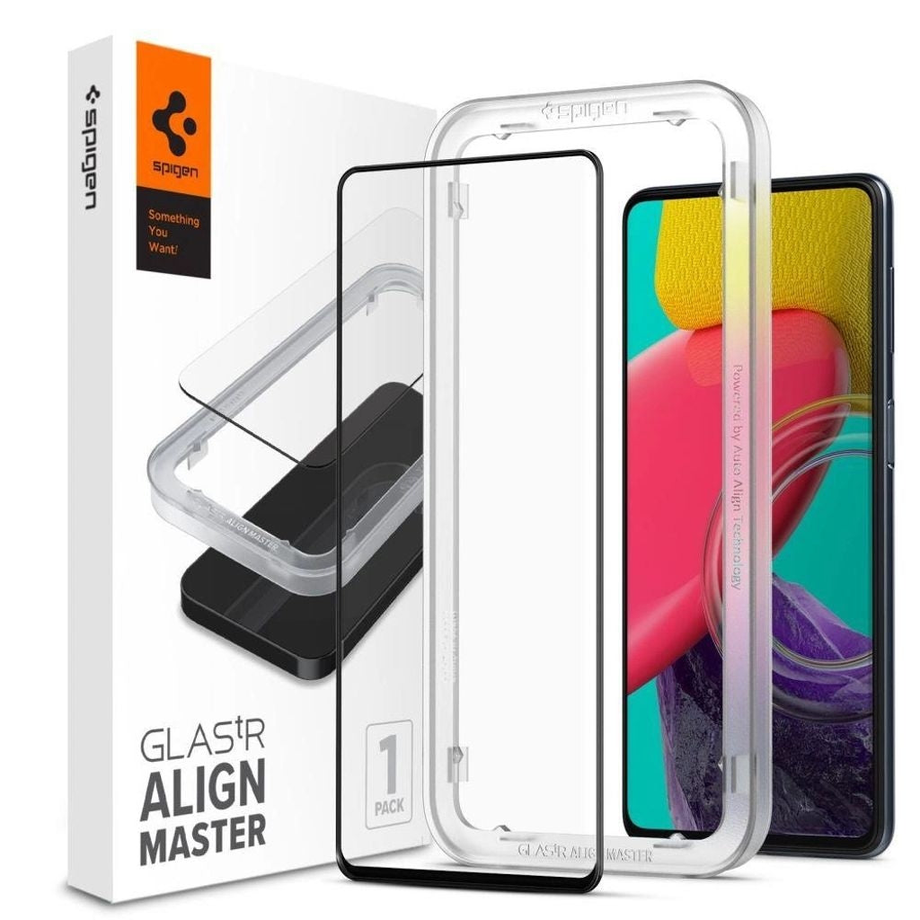 Spigen Samsung Galaxy M53 5G Tempered Glass Screen Protector Alm Glass FC - Black