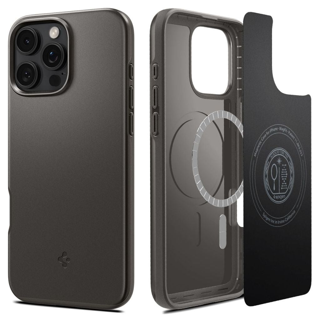 Spigen Thin Fit Magsafe Fodral Till Iphone 16 Pro - Gunmetal