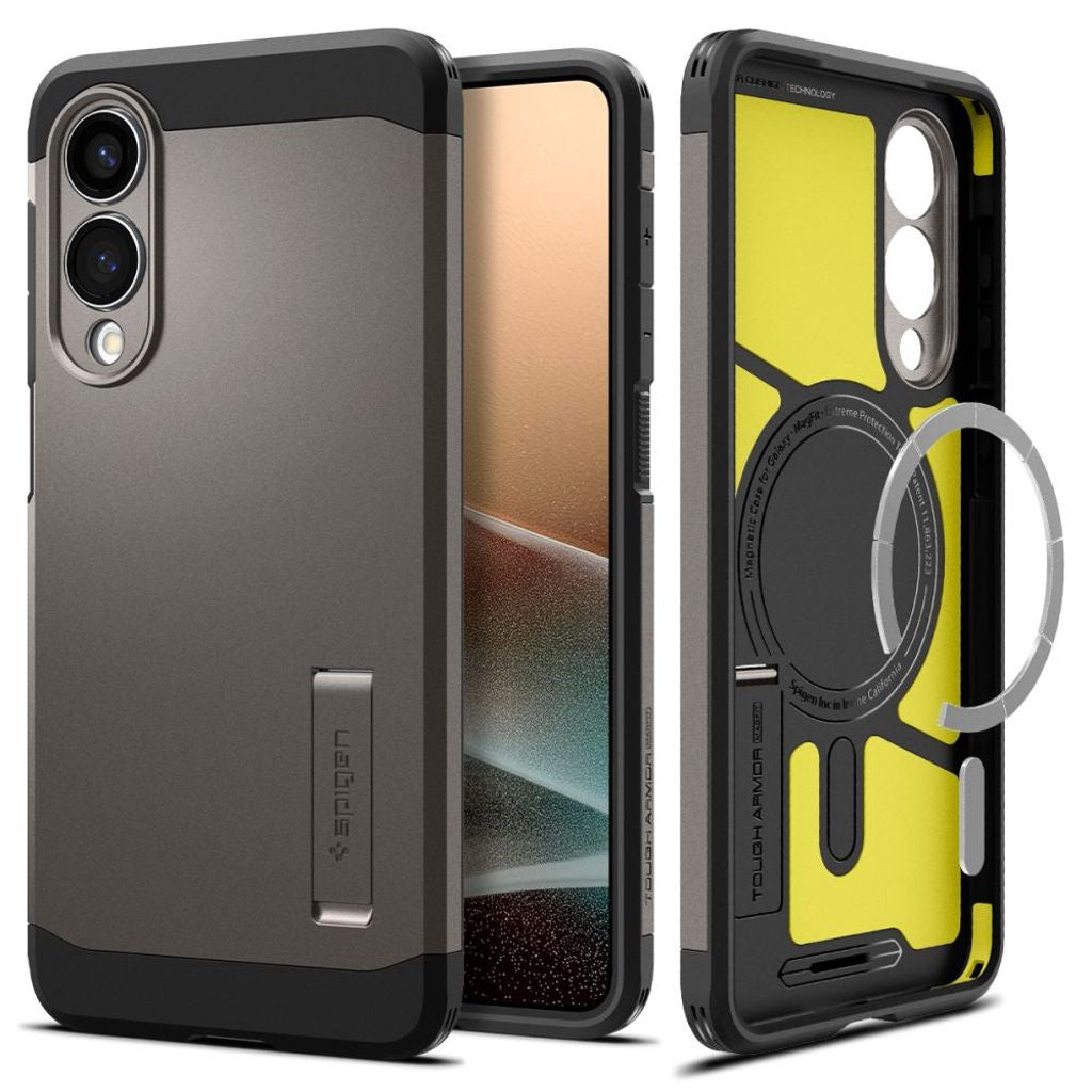 Spigen Tough Armor Magsafe-skal till Samsung Galaxy S25 Edge - Grå/Svart