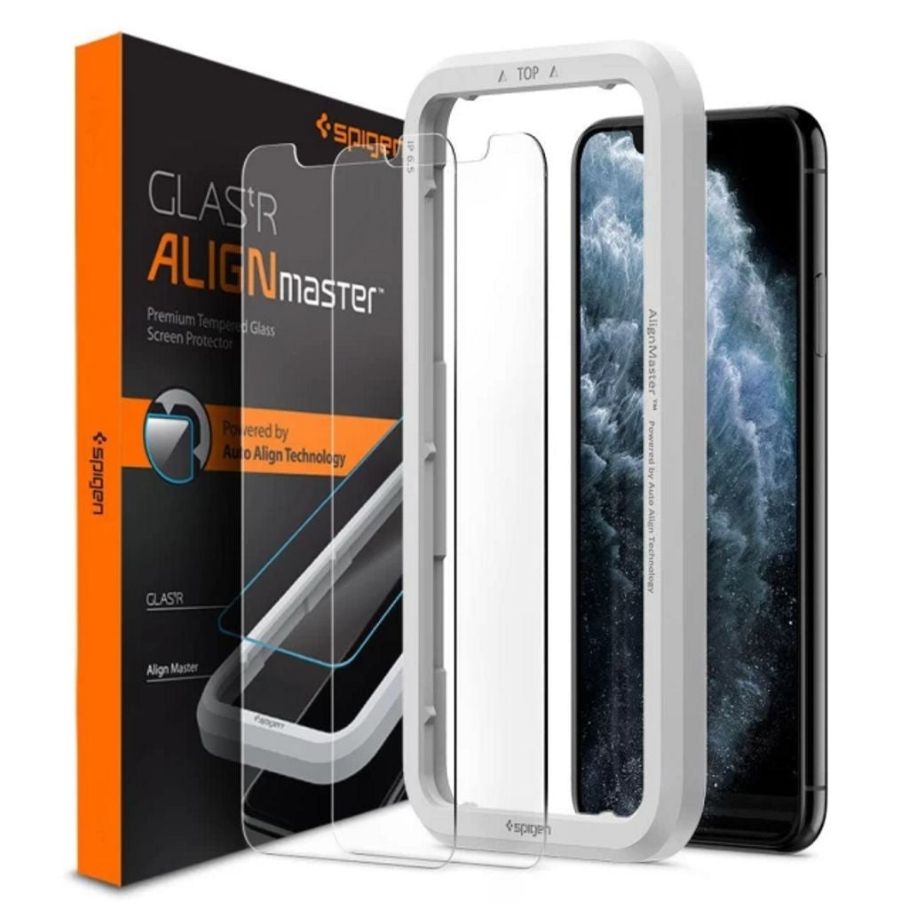 Spigen iPhone 11 Screen protector in tempered glass Alm Glas.Tr Slim, 2-pack
