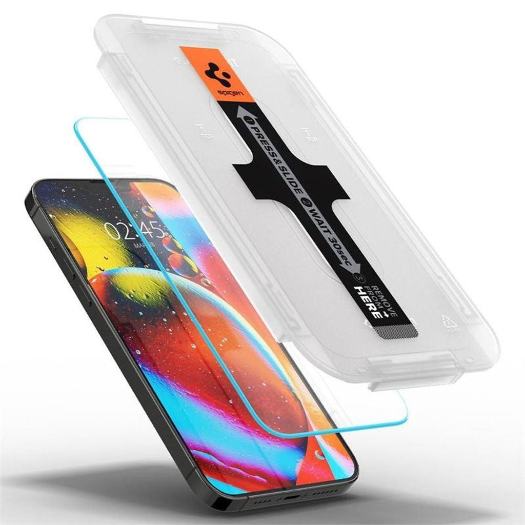 Spigen iPhone 13 / 13 Pro / 14 screen protector in tempered glass Glas.Tr Ez Fit with applicator, 2-pack
