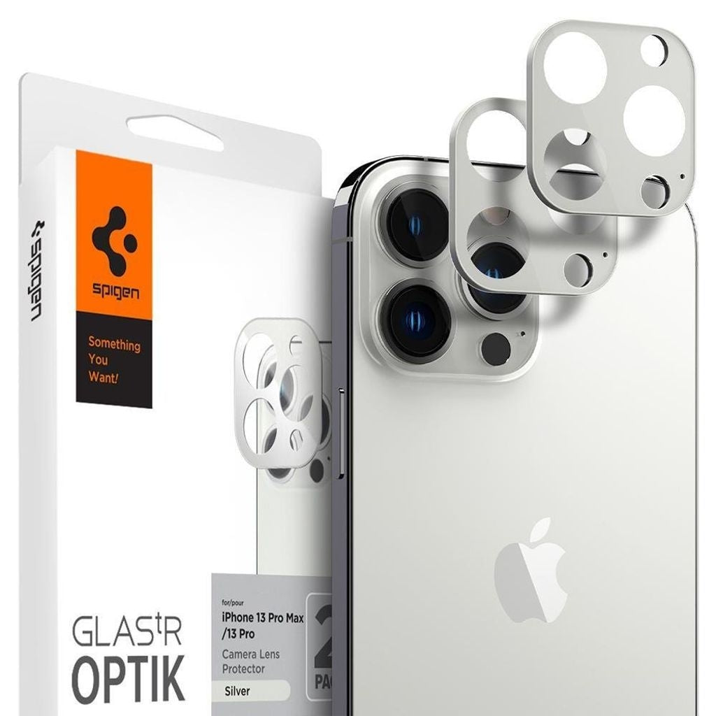 Spigen iPhone 13 Pro / 13 Pro Max lens cover Optik.Tr, 2-pack - Silver