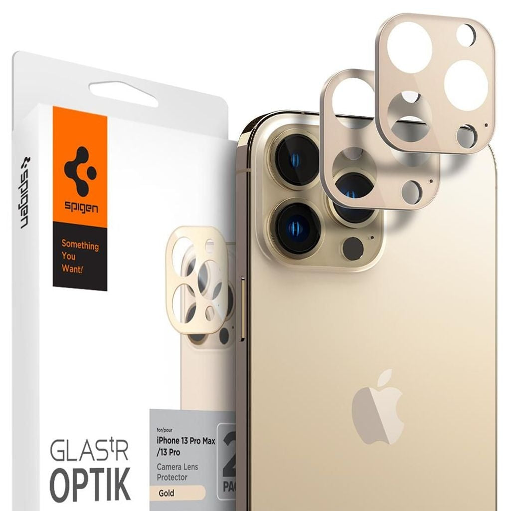 Spigen iPhone 13 Pro / 13 Pro Max lens cover Optik.Tr, 2-pack - gold