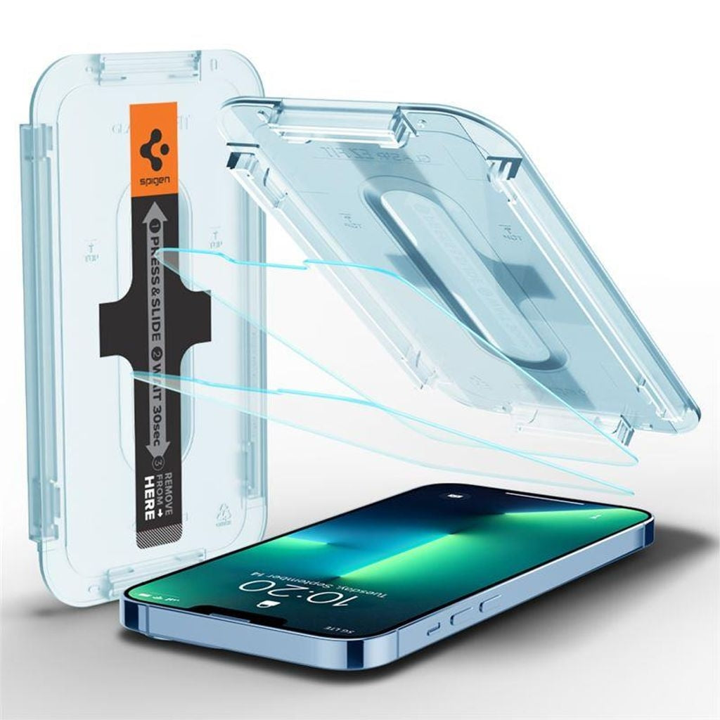 Spigen iPhone 13 Pro Max Tempered Glass Privacy screen protector Glas.Tr "Ez Fit", 2-pack
