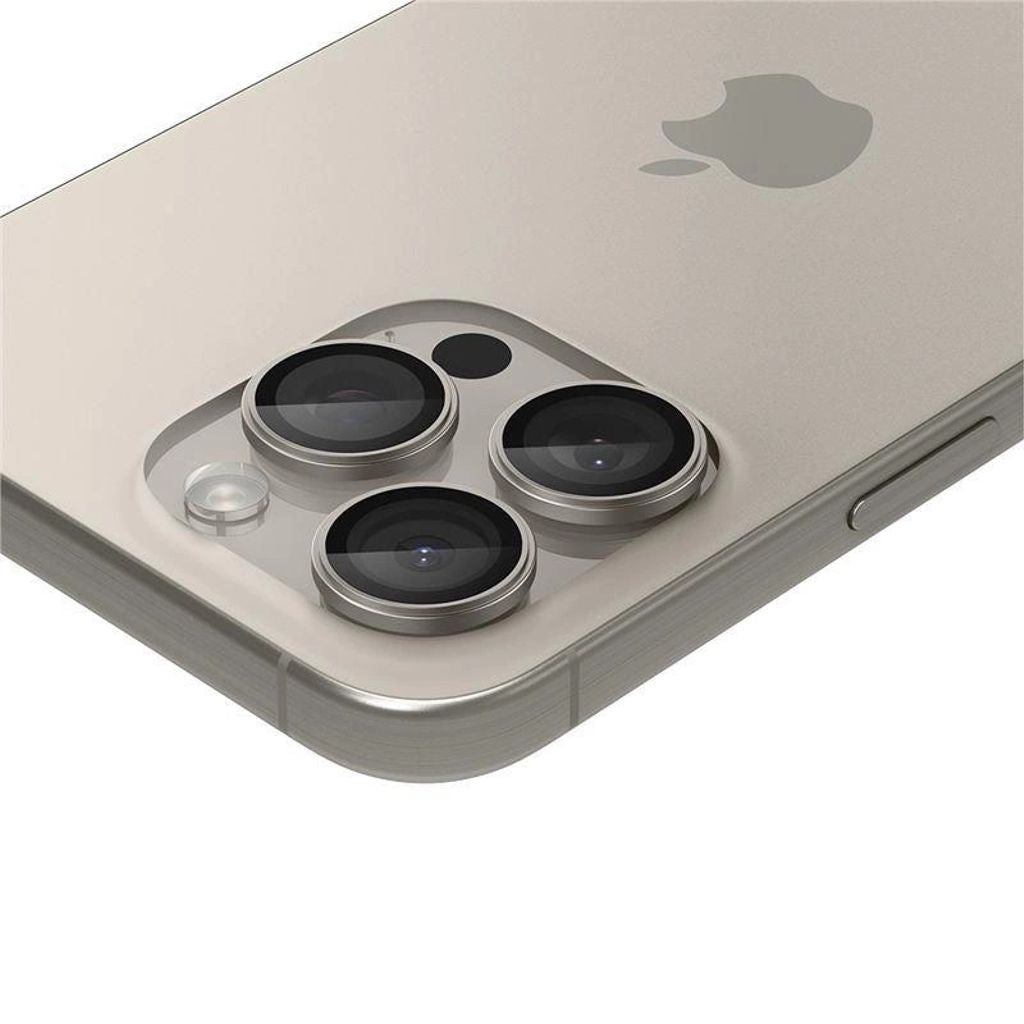 Spigen iPhone 14 Pro / 14 Pro Max / 15 Pro / 15 Pro Max Optik.Tr Ez Fit lens cover, 2-pack - Natural Titanium