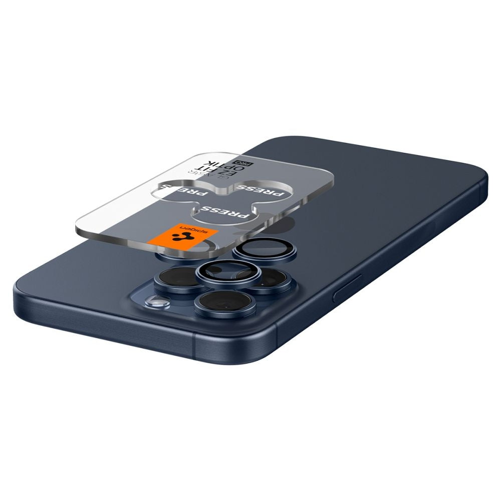 Spigen iPhone 14 Pro / 14 Pro Max / 15 Pro / 15 Pro Max Optik.Tr Ez Fit lens cover, 2-pack - Titanium Blue