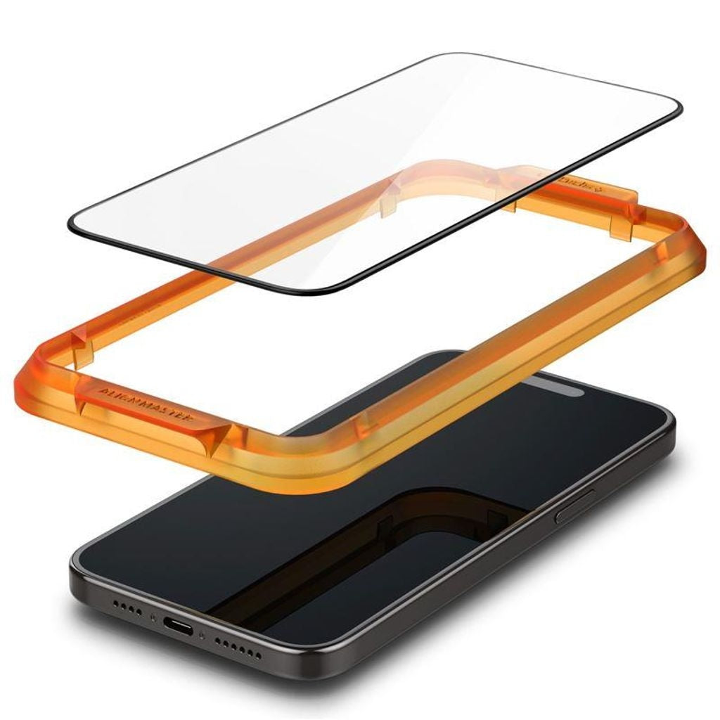 Spigen iPhone 15 Plus Tempered Alm Glass Fc - 2-Pack - Black