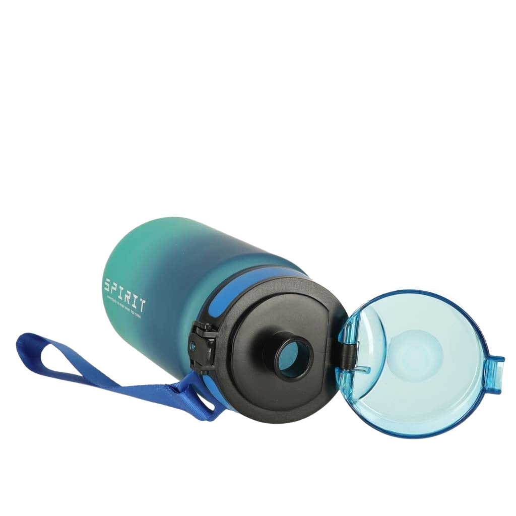 Sports Water Bottle with Straw, Handle, 600ml, Blue-Green