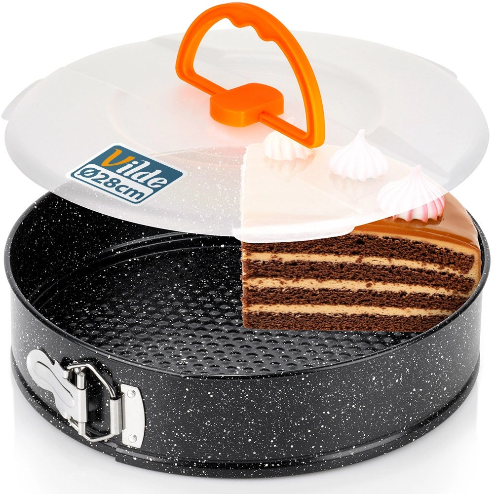 Springform Cake Pan, Granite Coated, 28 cm with Lid