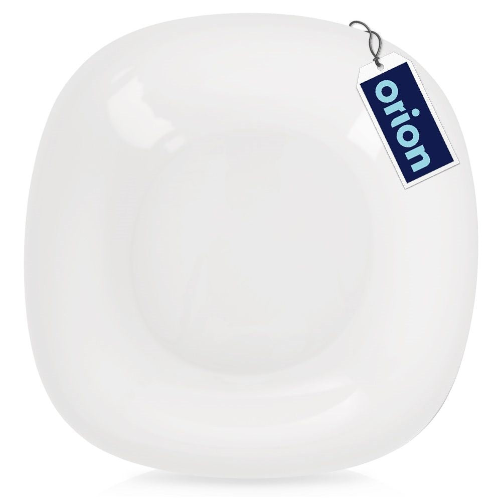 Square white opal glass plate for soups