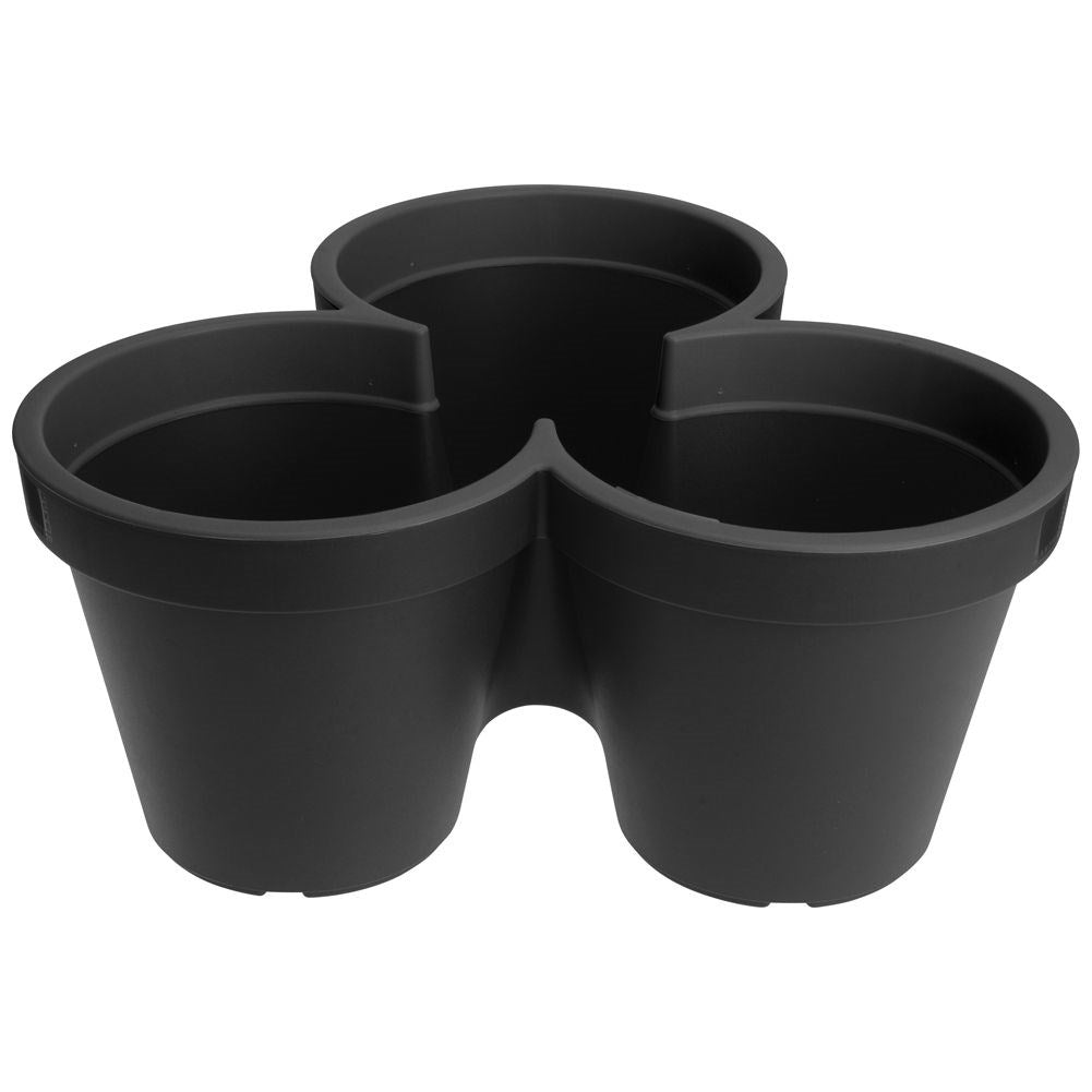 Stackable Flower Box in Lightweight Material for Three Plants