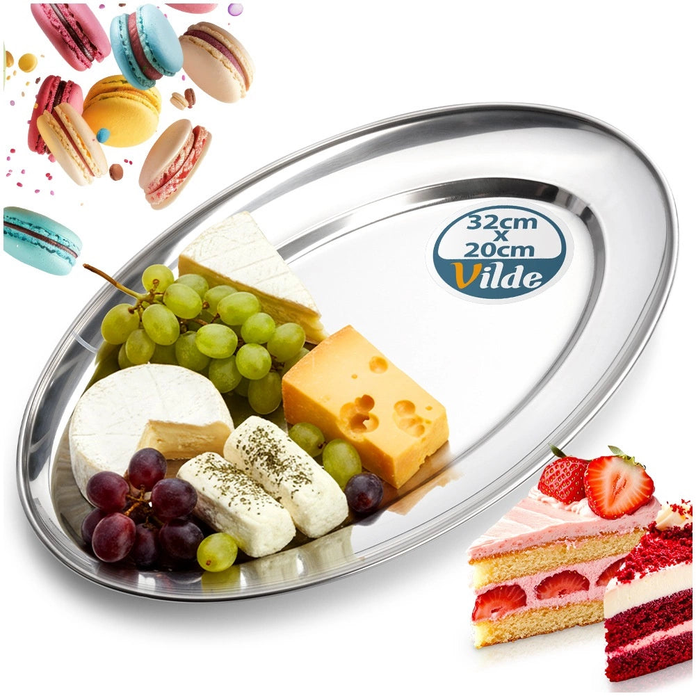 Stainless Steel Oval Serving Platter 32x20 cm