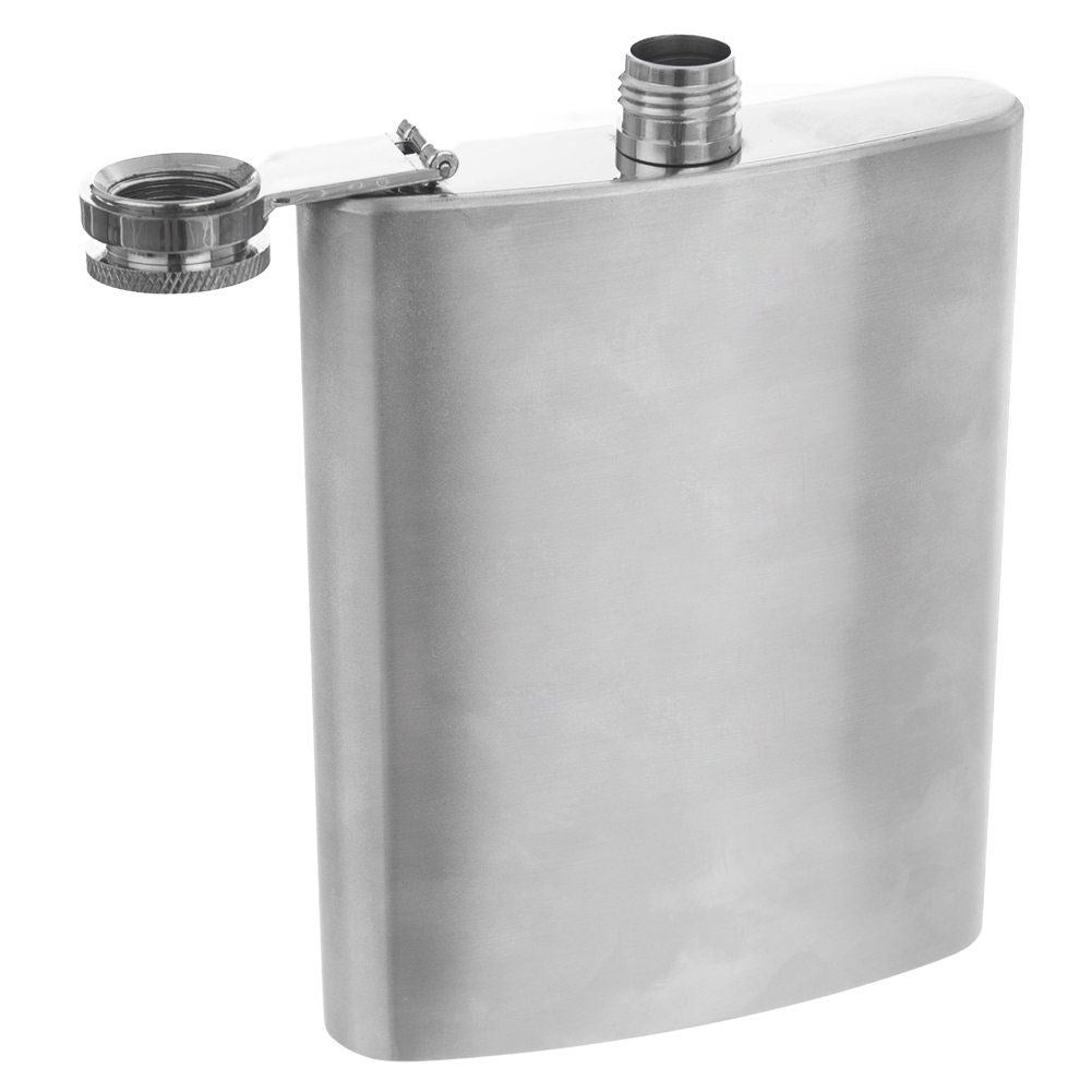 Stainless pocket flask with tight screw cap for alcohol