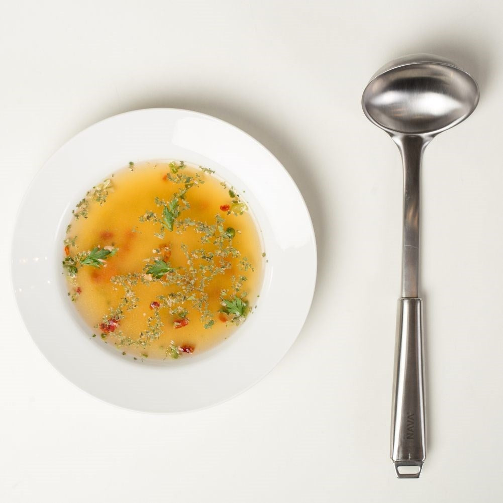 Stainless steel ladle with hanging option
