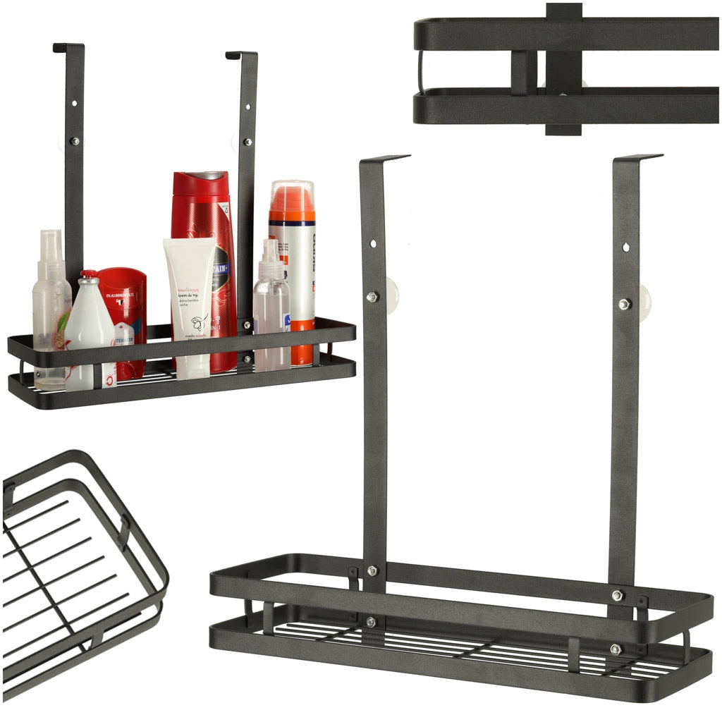 Stainless steel shower shelf black