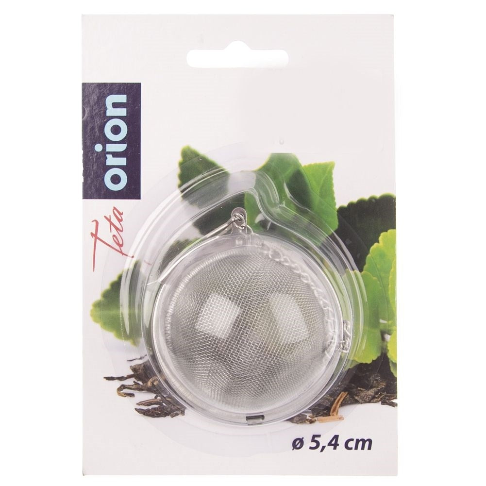 Stainless steel tea and herb strainer with hook for cup and jug
