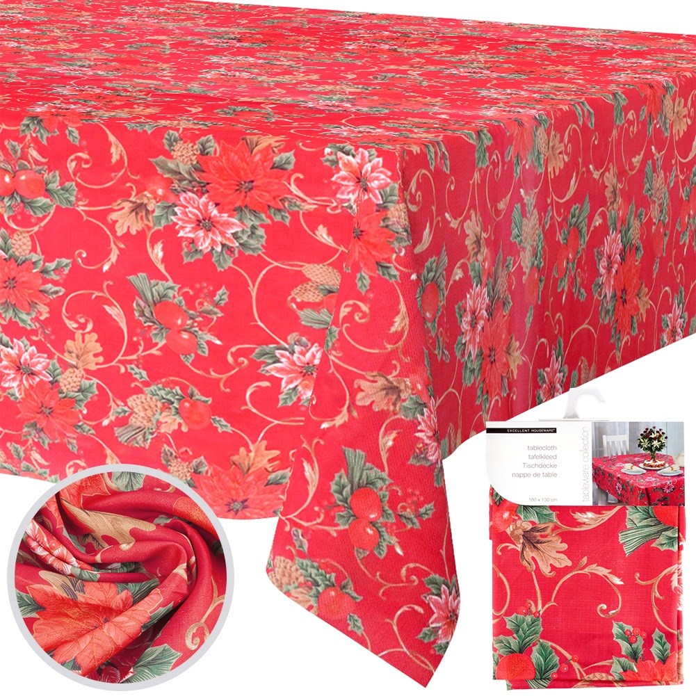 Stain-resistant Christmas tablecloth 180x130 cm