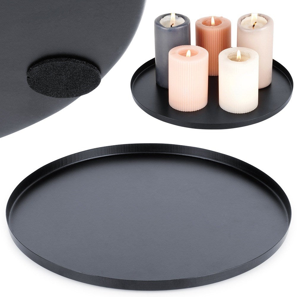Stand for decorative candle compositions, metal, black, 30 cm