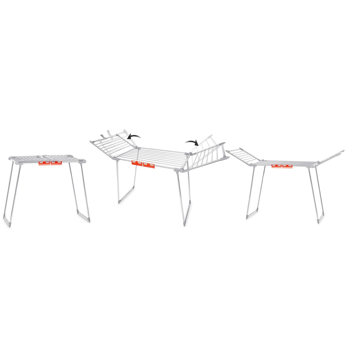 Standing and collapsible clothes dryer Debora in stainless steel, 19 meters
