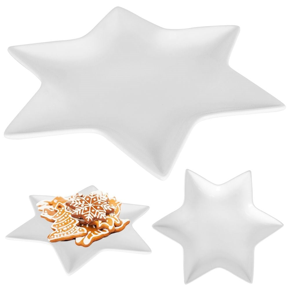 Star-shaped White Porcelain Tableware for Festive Holidays