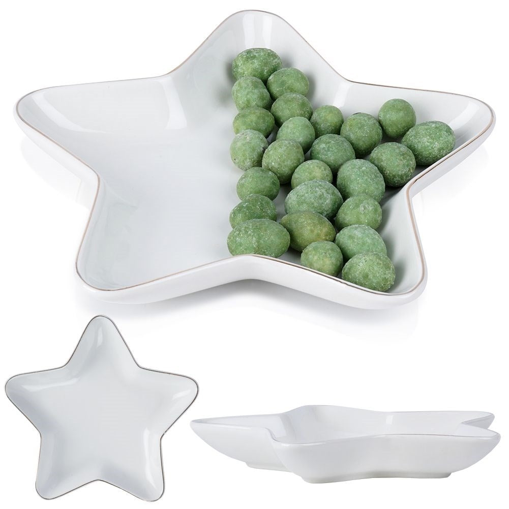Star-shaped porcelain bowl with gold details for Christmas
