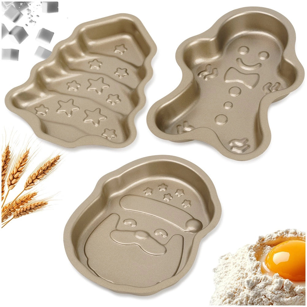 Steel Holiday Cookie Molds Set, Non-Stick, 3 Pieces