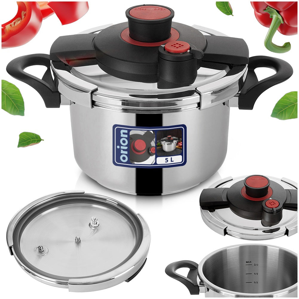 Steel pressure cooker with automatic closing STORM 5 l