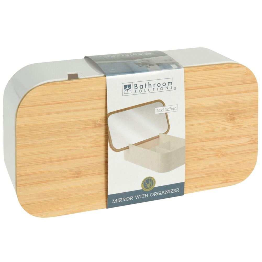Storage box for make-up/jewellery with make-up mirror