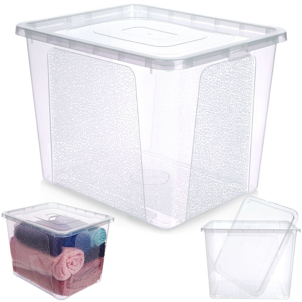 Storage box with lid - durable and transparent plastic