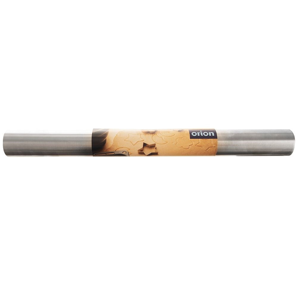 Sturdy rolling pin without handle in stainless steel, 40 cm long