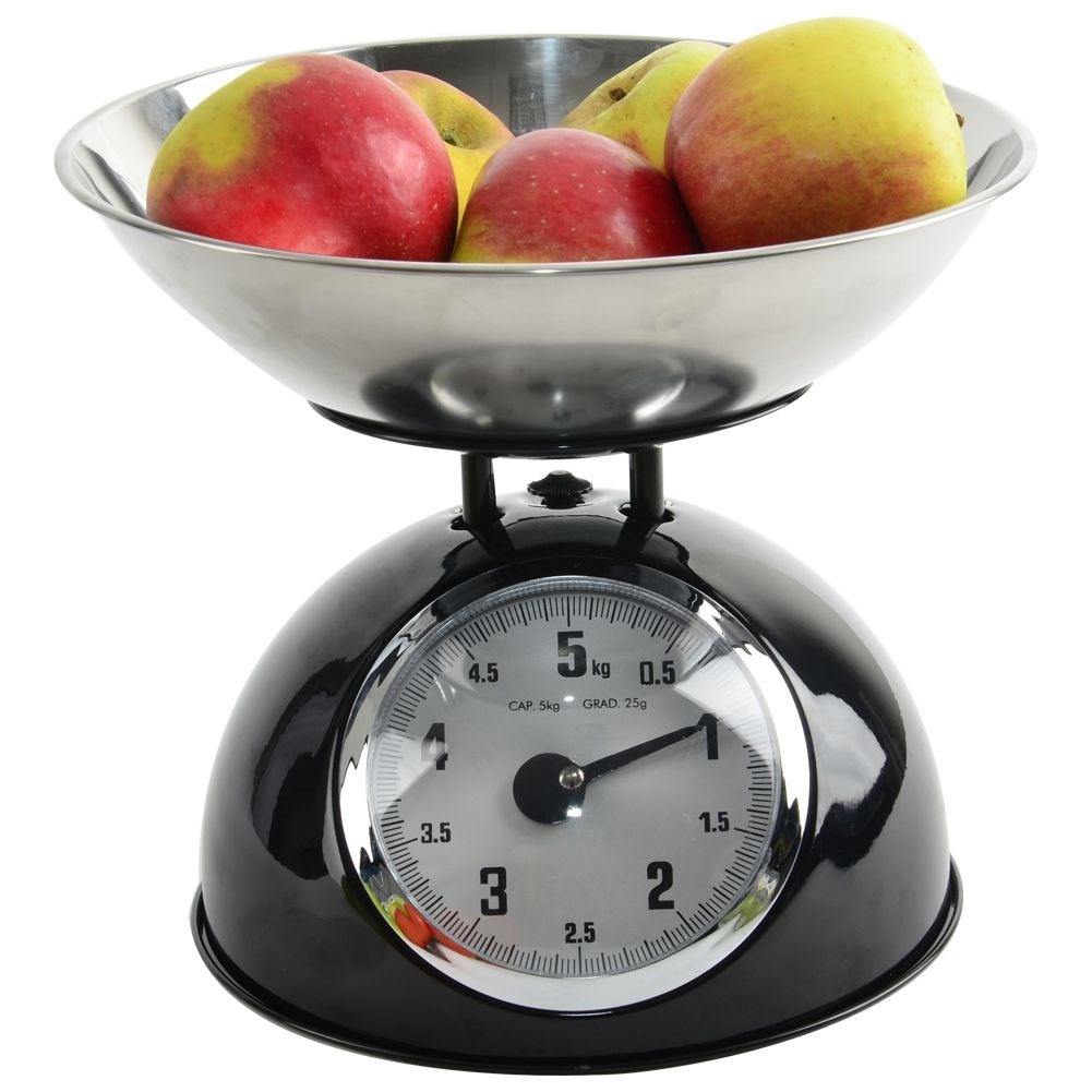 Stylish Retro Kitchen Scale with Removable Bowl, Capacity 5 kg
