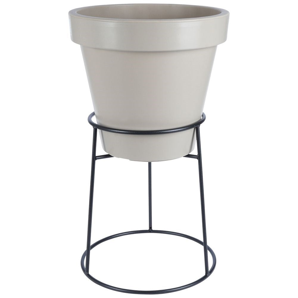 Stylish reversible flower stand in black steel