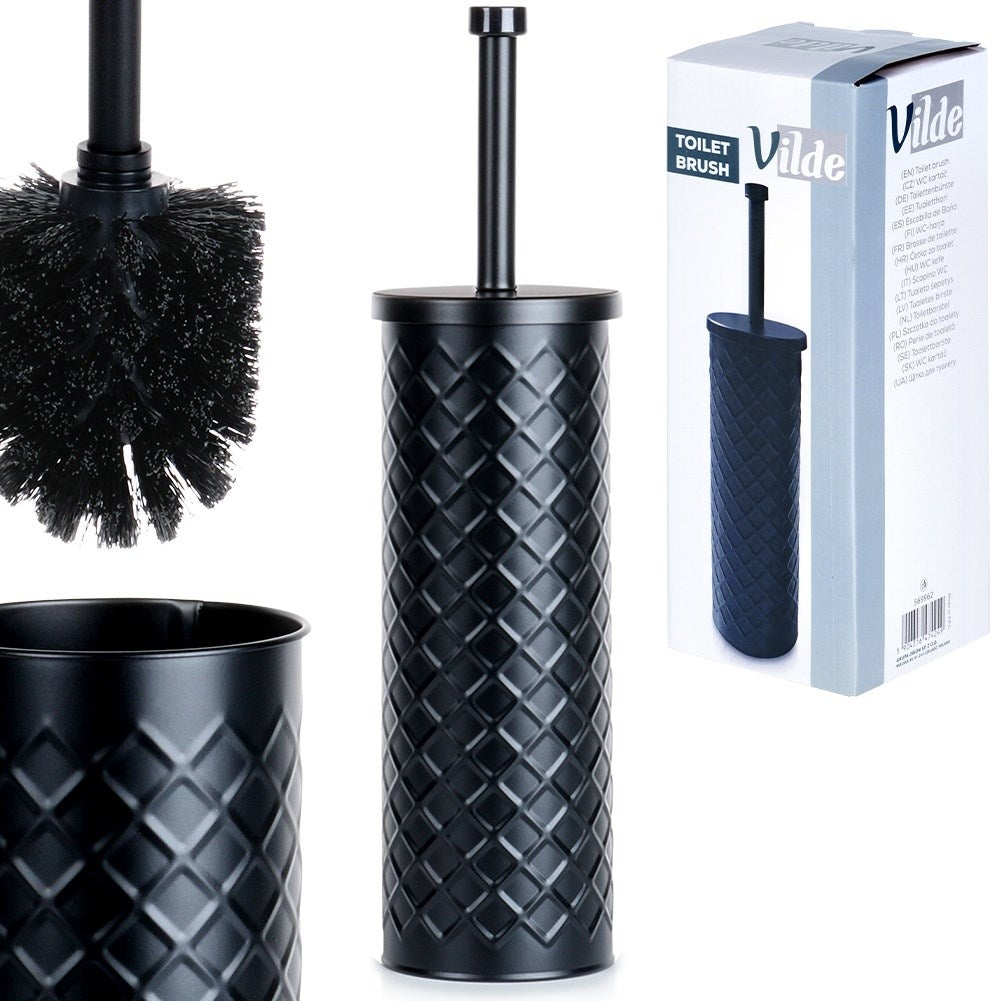 Stylish toilet brush with durable black bristles