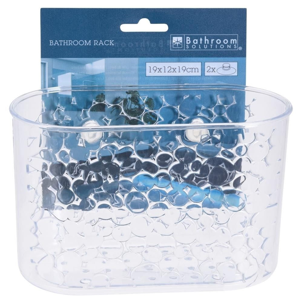Suction cup mounted Shower shelf: Store shower gel & shampoo easily