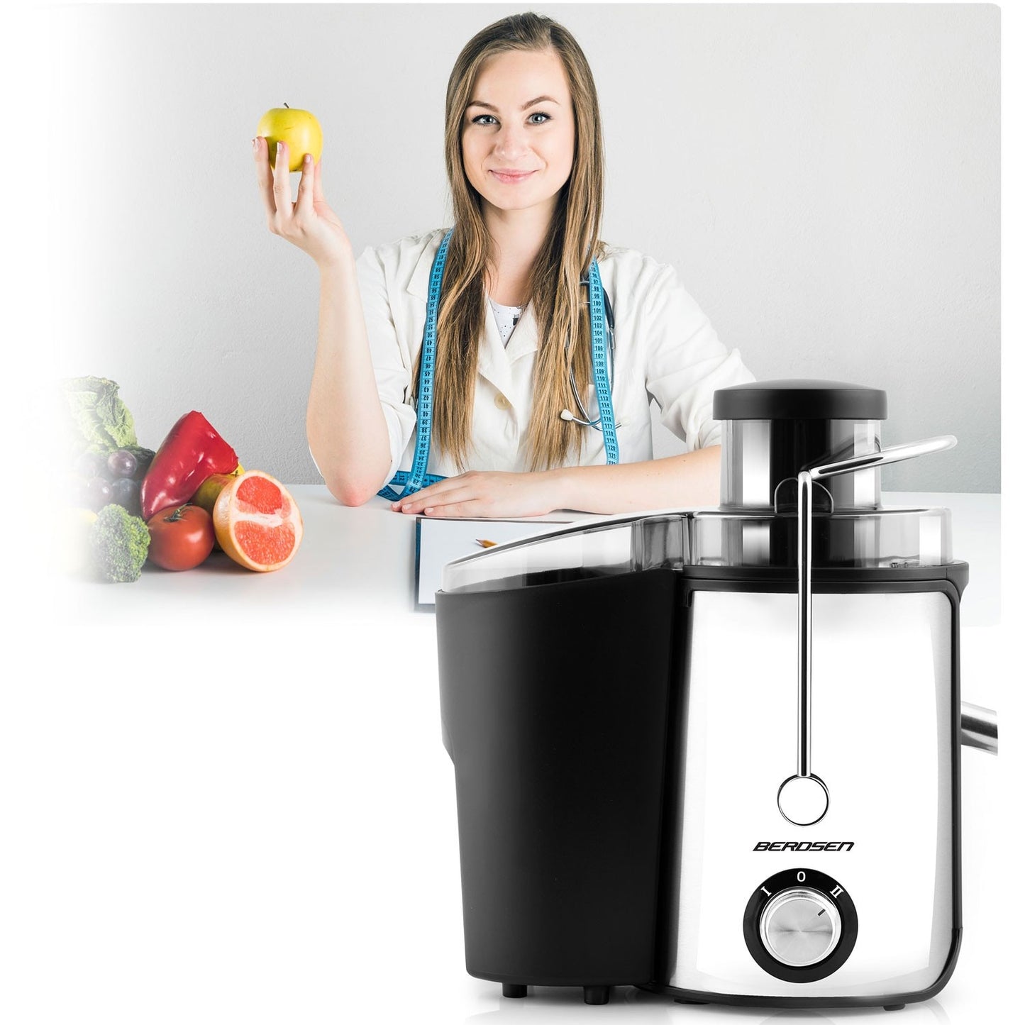 Juicer 600W, Stainless Steel, Black, 0.5L Capacity