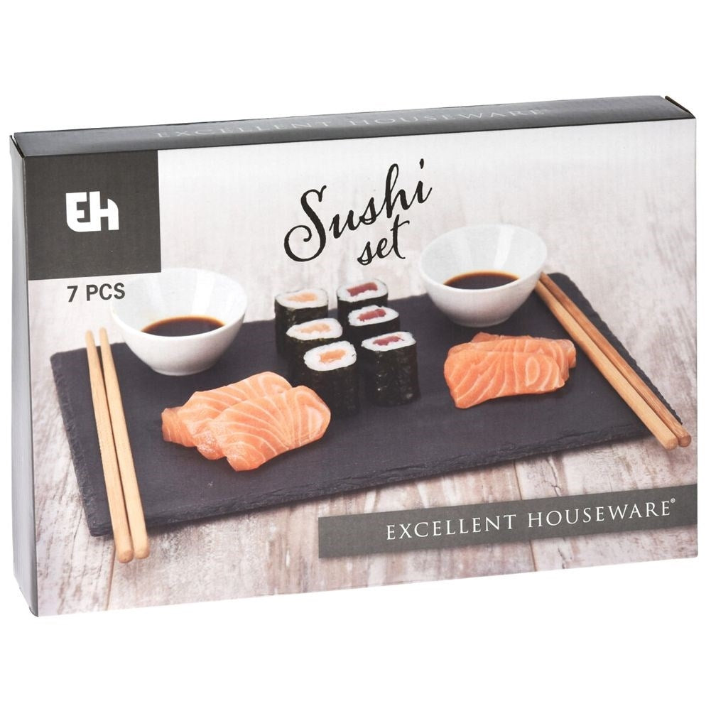 Sushi serving set for 2 - complete with 7 accessories