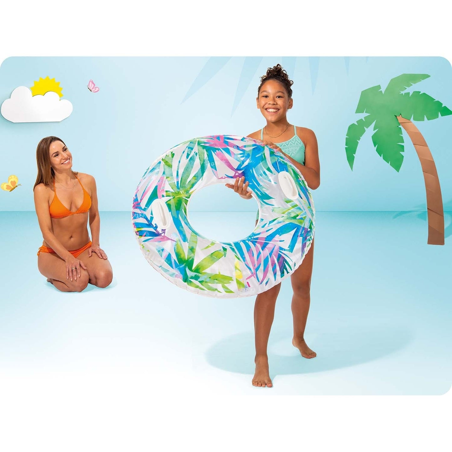 Swimming ring colorful leaves 97 cm XL INTEX 58263