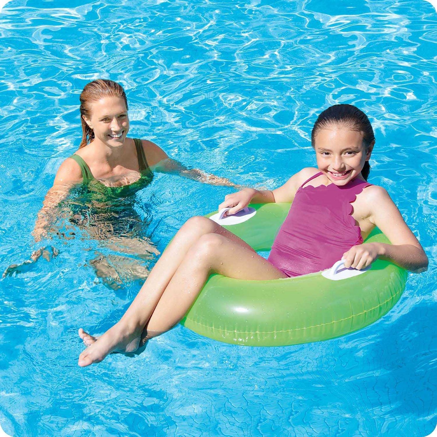 Swimming ring with handles 76 cm green INTEX 59258