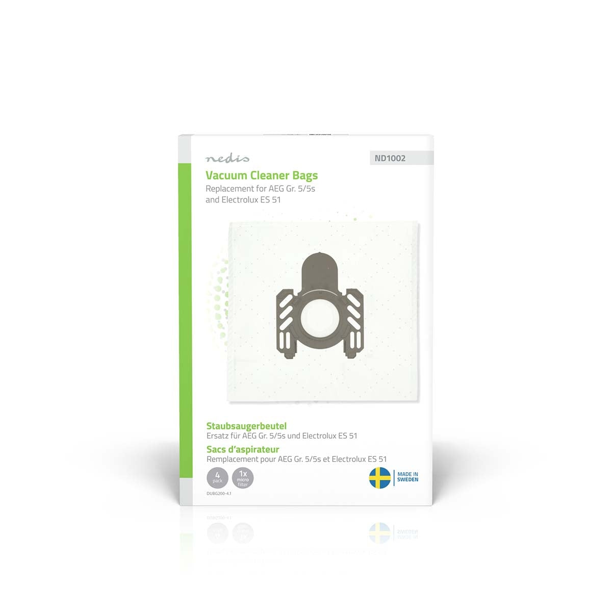 Synthetic Vacuum Cleaner Bags, 4-Pack, Compatible with AEG/Electrolux