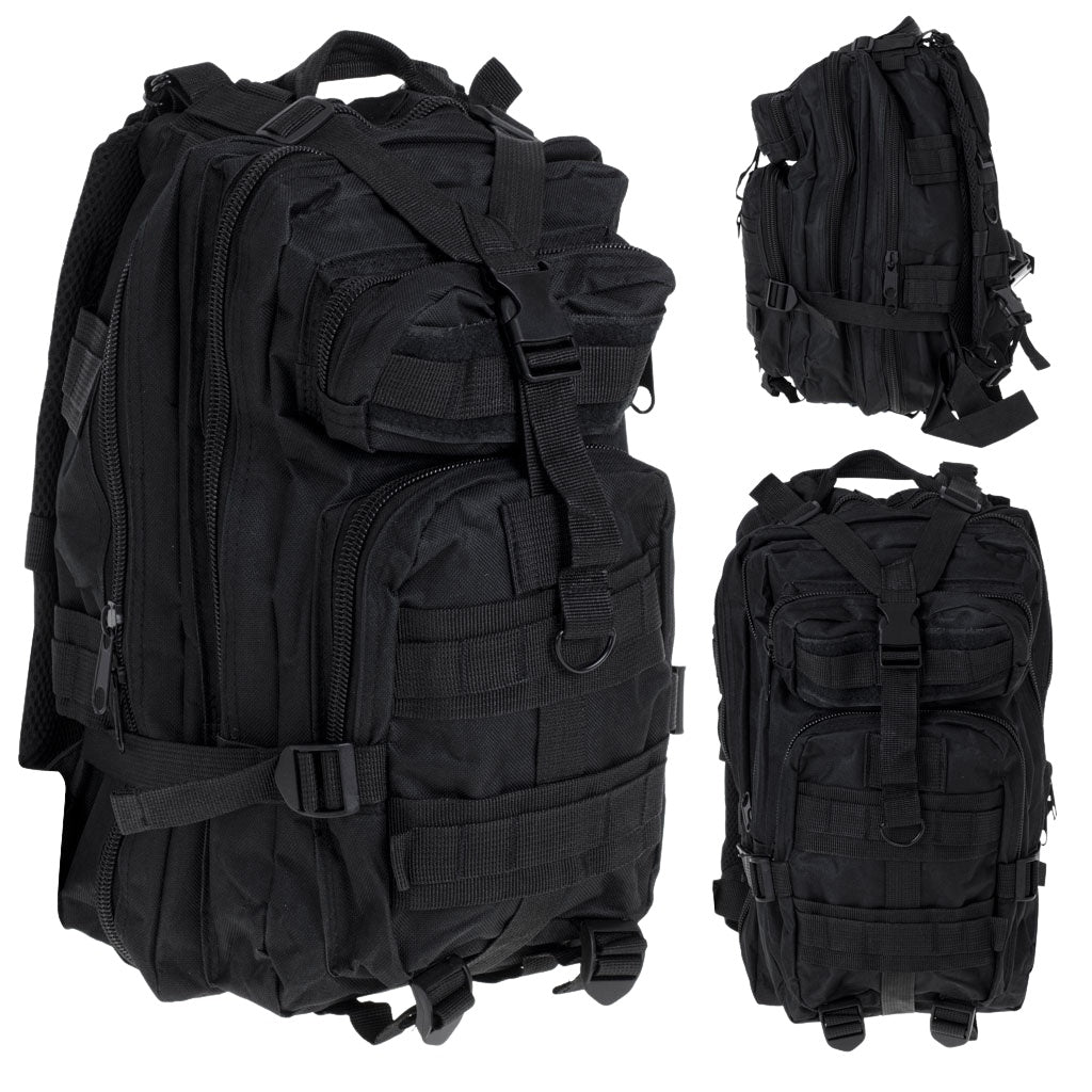 Tactical military tourist backpack 25L black