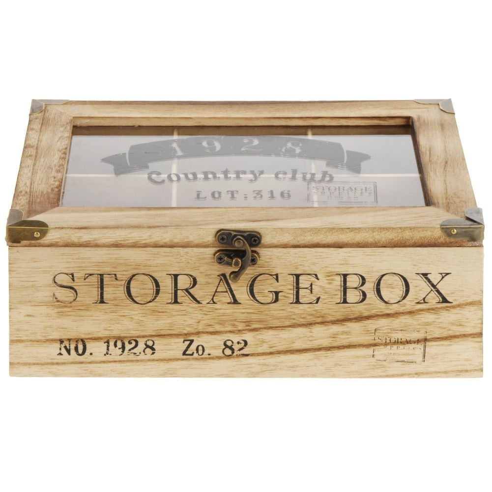 Teask Storage: Elegant 6 Compartments in Natural Wood