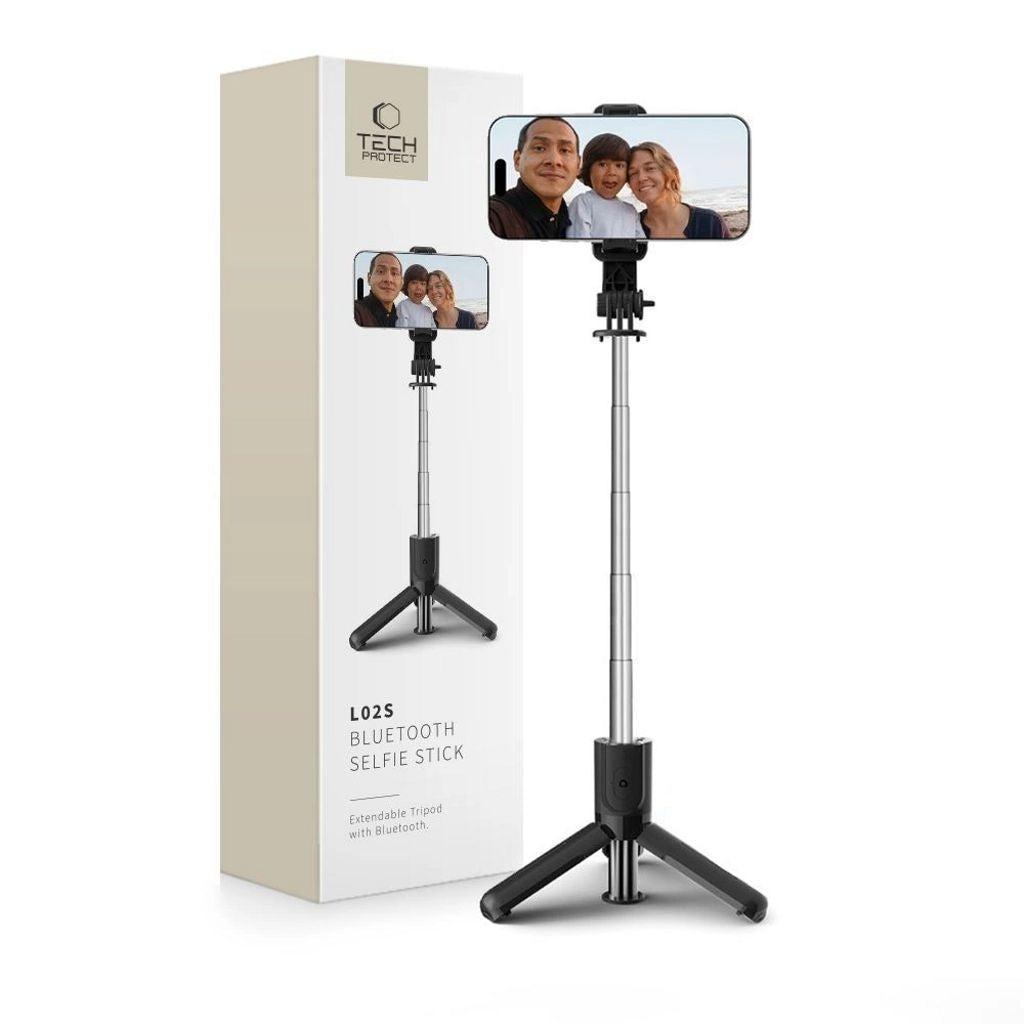 Tech-Protect Bluetooth Selfie Stick / Tripod, 72cm - black
