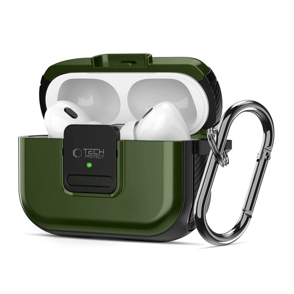 Tech-Protect Defender Hook MagSafe Case for Apple AirPods Pro 1/2 - Green