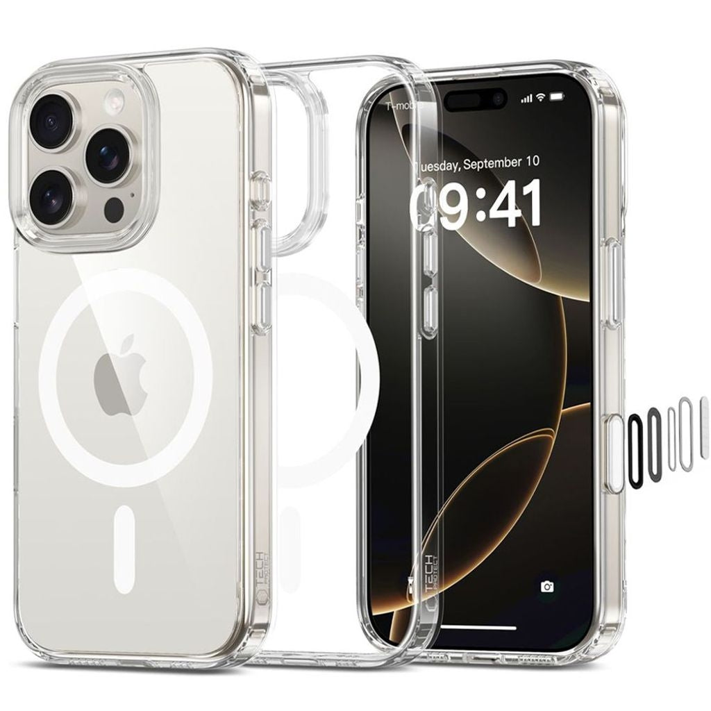 Tech-Protect Flexair Hybrid CC Magsafe-skal till iPhone 16 Pro - Transparent