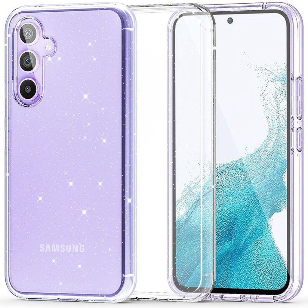 Tech-Protect Flexair Hybridskal till Samsung Galaxy S23 Fe - Transparent Glitter